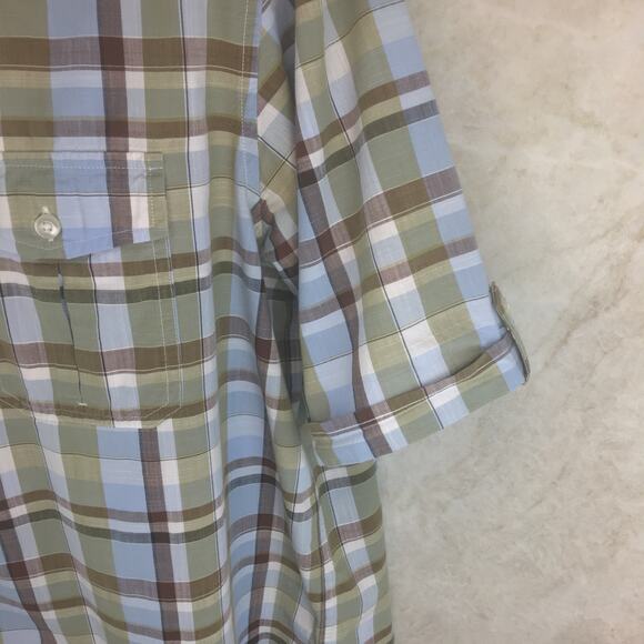 Claiborne Plaid Short-Sleeve Button-Up Shirt Men's Size LT (Large Tall) - Picture 3 of 16